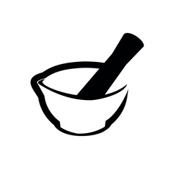 logo, icon, symbol of a laboratory mortar and pestle