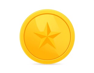 Illustrative Gold Coin with Centered Star Design