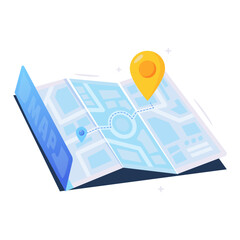 Travel Map Route Navigation Vector Object