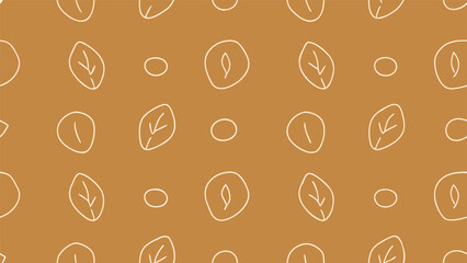 	Minimalist Folk Art Symbol and Leaf Seamless Pattern