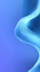 Abstract Blue Wave - Serene Digital Art with Gradient and Line Texture.