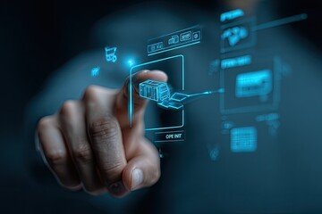 Hand interacts with a digital truck design