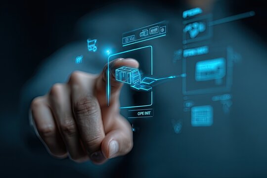 Hand interacts with a digital truck design