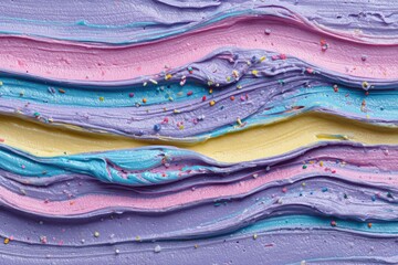 Abstract swirled pastel icing with colorful sprinkles