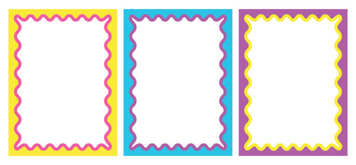 Design template frame zigzag unique set