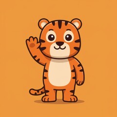 Naklejka premium Tiger mascot illustration with fierce and strong look. Wild predator symbol isolated on white background. Perfect for esport logo, sports team emblem, and branding design.