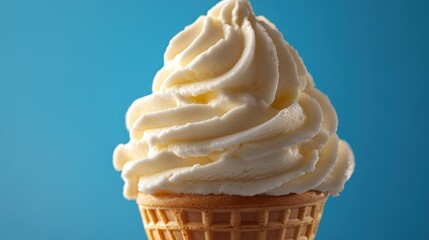 Creamy Vanilla Soft Serve Ice Cream Cone