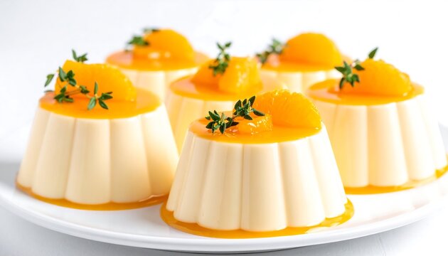 Creamy orange panna cotta cups