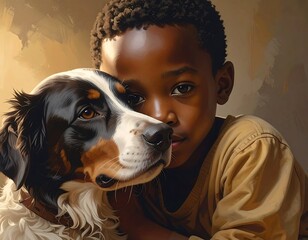 Innocent Bond of Friendship Between Child and Canine