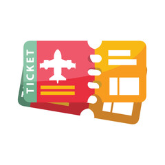 Obraz premium Two overlapping airplane tickets with text and graphics