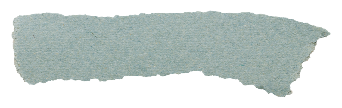 Tear strip of faded vintage book sheet, old blue paper with copy space isolated for scrapbooking - Powered by Adobe