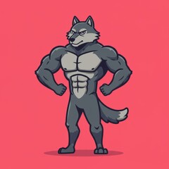 Wolf mascot illustration with fierce and wild look. Strong predator symbol isolated on white background. Perfect for esport logo, sports team emblem, and branding design.