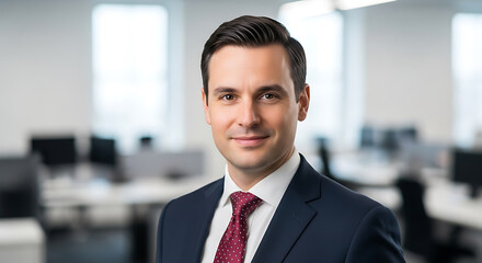 Confident Businessman Portrait in Modern Office Setting