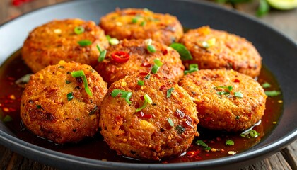Crispy, flavorful fried patties in a savory sauce