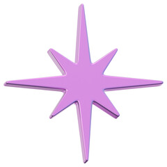 3D Holographic Sparkle Star Icon