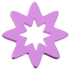 Obraz premium 3D Holographic Sparkle Star Icon