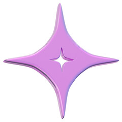 Obraz premium 3D Holographic Sparkle Star Icon