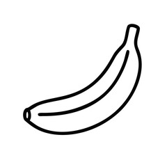 black and white line art illustration of a Banana