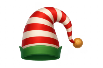 Striped red and white elf hat for christmas holiday