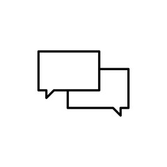 Speech bubbles icon, Chat bubbles, Messaging icons, Rectangle conversation symbols, Dialogue icons, Communication signs, Vector illustration.