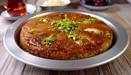 Delicious Turkish Rice Pudding (Ashura) with Pistachios and Almonds
