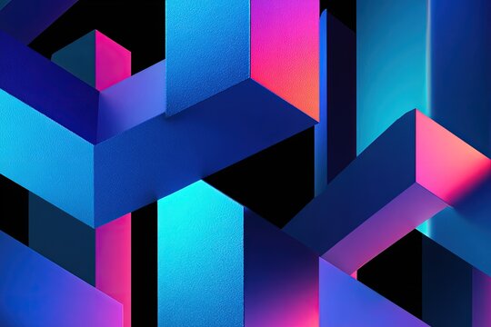 Abstract Geometric Shapes In Vibrant Colors