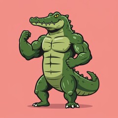 Crocodile mascot illustration with fierce and powerful look. Wild reptile symbol isolated on white background. Perfect for esport logo, sports team emblem, and branding design.