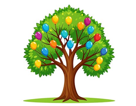 Joyful Celebration Tree with Colorful Balloons