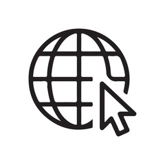 earth globe icon on white background