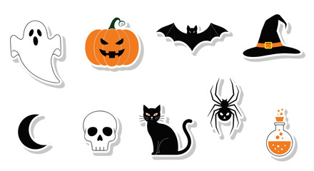 Halloween Calendar Clipart with Witch Hat and Pumpkin