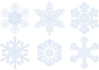 雪の結晶のバリエーションセット