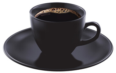 Cup of Black Coffee, PNG with transparent background (no background).