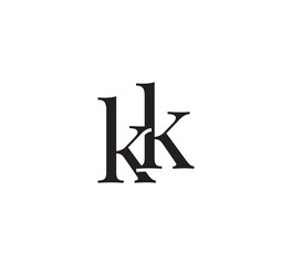 Elegant Serif Monogram Logo with Overlapping Initial Letters – Vintage and Modern Branding Design kk