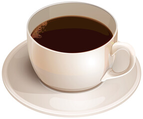 Cup of Black Coffee, PNG with transparent background (no background).