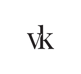 Elegant Serif Monogram Logo with Overlapping Initial Letters – Vintage and Modern Branding Design vk