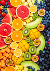 Colorful Mixed Fruit Background
