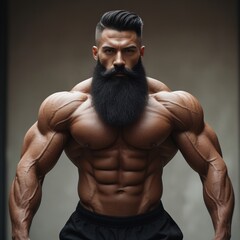 Muscular Fitness Man Posing at Gym