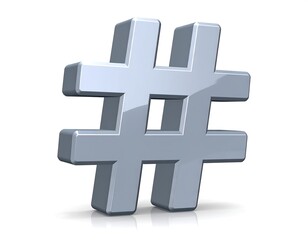 Obraz premium 3D rendered hashtag symbol