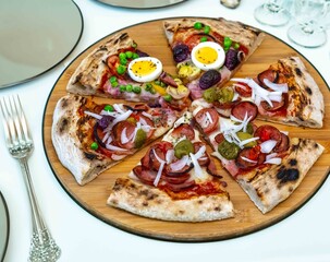 The most acclaimed, traditional and popular Brazilian pizza, half pepperoni calabresa and half Portuguese