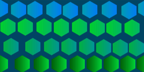 Seamless pattern with colorful hexagon gradient shapes in blue and green tones.vector illustration design.