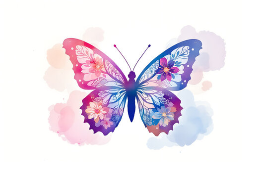Colorful Watercolor Butterfly Illustration
