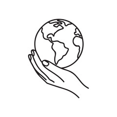 Hand Holding Earth Icon