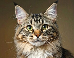 Majestic Maine Coon Portrait in Studio Lighting