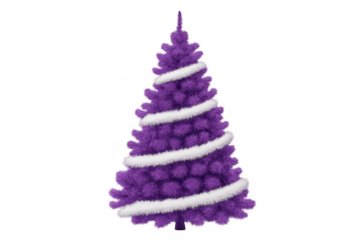 Purple christmas tree decorating festive holiday season