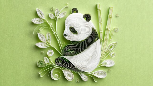 Paper panda art design