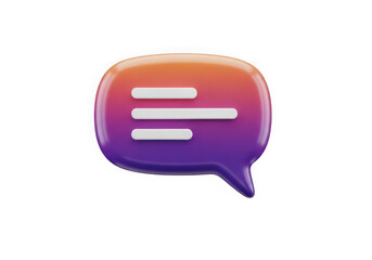 Fototapeta premium 3d icon of 3d chat bubble icon with gradient isolated on transparent background