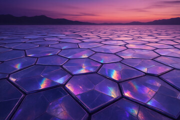 Naklejka premium Violet Prism Crystal Desert
