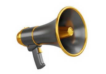 3d icon of megaphone isolated on transparent background