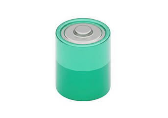 Obraz premium 3d icon of green battery isolated on transparent background