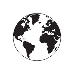 World Map Illustration Showing Continents